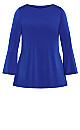 Plus Size Burrow Plain Top - cobalt