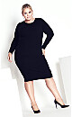 Plus Size Marly Sweater Dress - black