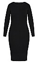 Plus Size Marly Sweater Dress - black