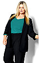 Plus Size Waffle Ruffle Tunic - teal