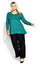 Waffle Ruffle Tunic - teal