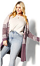 Plus Size Camryn Cardigan - plum