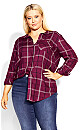 Plus Size Kylee Check Shirt - berry