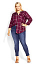 Plus Size Kylee Check Shirt - berry