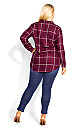 Plus Size Kylee Check Shirt - berry