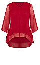 Plus Size Rosie Layer Top - red