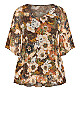 Harlow Frill Tunic - brown floral