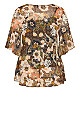 Harlow Frill Tunic - brown floral