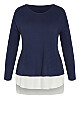 Plus Size Dakota Duet Top - navy