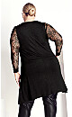 Plus Size Lacey Sleeve Tunic - black