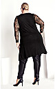 Plus Size Lacey Sleeve Tunic - black