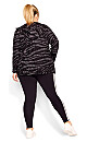 Plus Size Color Block Legging - pewter