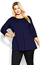 Plus Size Organic Crew Neck Navy Top