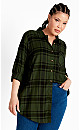 Kylee Plaid Shirt - olive