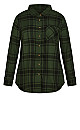 Kylee Plaid Shirt - olive