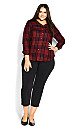 Plus Size Kylee Plaid Shirt - sangria