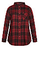 Plus Size Kylee Plaid Shirt - sangria