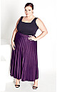 Pleat Knit Skirt - purple