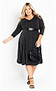 Glam Sleeve Dress - black