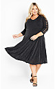 Glam Sleeve Dress - black