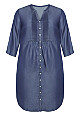 Plus Size Mae Pintuck Shirtdress - indigo