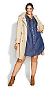 Plus Size Mae Pintuck Shirtdress - indigo