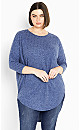 Kym Rib Hacci Tunic - blue