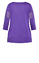 Sade 3/4 Sleeve Top - violet