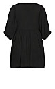 Plus Size Arla Embroidered Tunic Dress - black