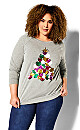 Sequin Sweat Top - gray