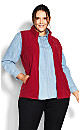 Plus Size Polar Fleece Vest - cherry