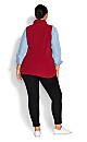 Plus Size Polar Fleece Vest - cherry