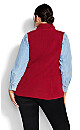 Plus Size Polar Fleece Vest - cherry