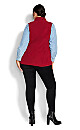 Plus Size Polar Fleece Vest - cherry