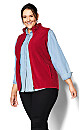 Plus Size Polar Fleece Vest - cherry