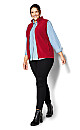 Plus Size Polar Fleece Vest - cherry