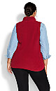 Plus Size Polar Fleece Vest - cherry