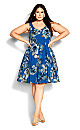 Hydrangea Print Dress - blue bloom