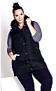 Plus Size Zimi Puffer Vest - black