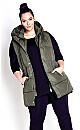 Plus Size Zimi Puffer Vest - olive