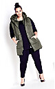 Plus Size Zimi Puffer Vest - olive