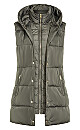 Plus Size Zimi Puffer Vest - olive