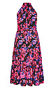 Hi Lo Shine Print Tunic - black pink