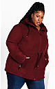 Fleece Hood Coat - rhubarb