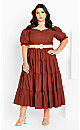 Puff Sleeve Maxi Dress - toffee