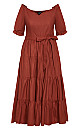 Puff Sleeve Maxi Dress - toffee