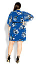 Colour Wrap Print Dress - blue