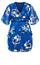 Colour Wrap Print Dress - blue