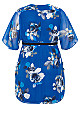 Colour Wrap Print Dress - blue