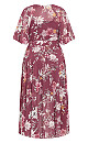 Sweet Botanical Maxi Dress - roseberry